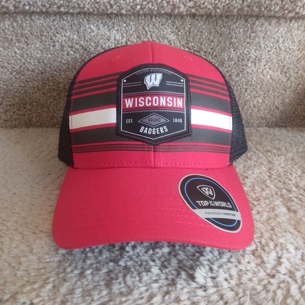 Wisconsin Badgers Top of the World Snapback Trucker Hat